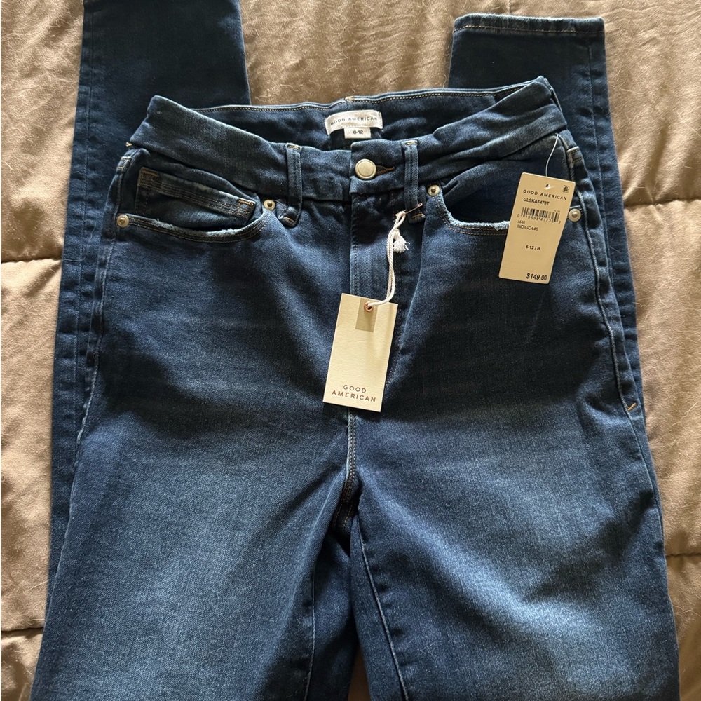 Good American Women's Skinny Jeans - Dark Blue